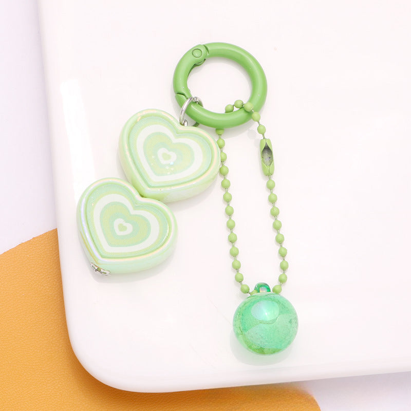 Wholesale Acrylic Gradient Three-dimensional Heart Keychain